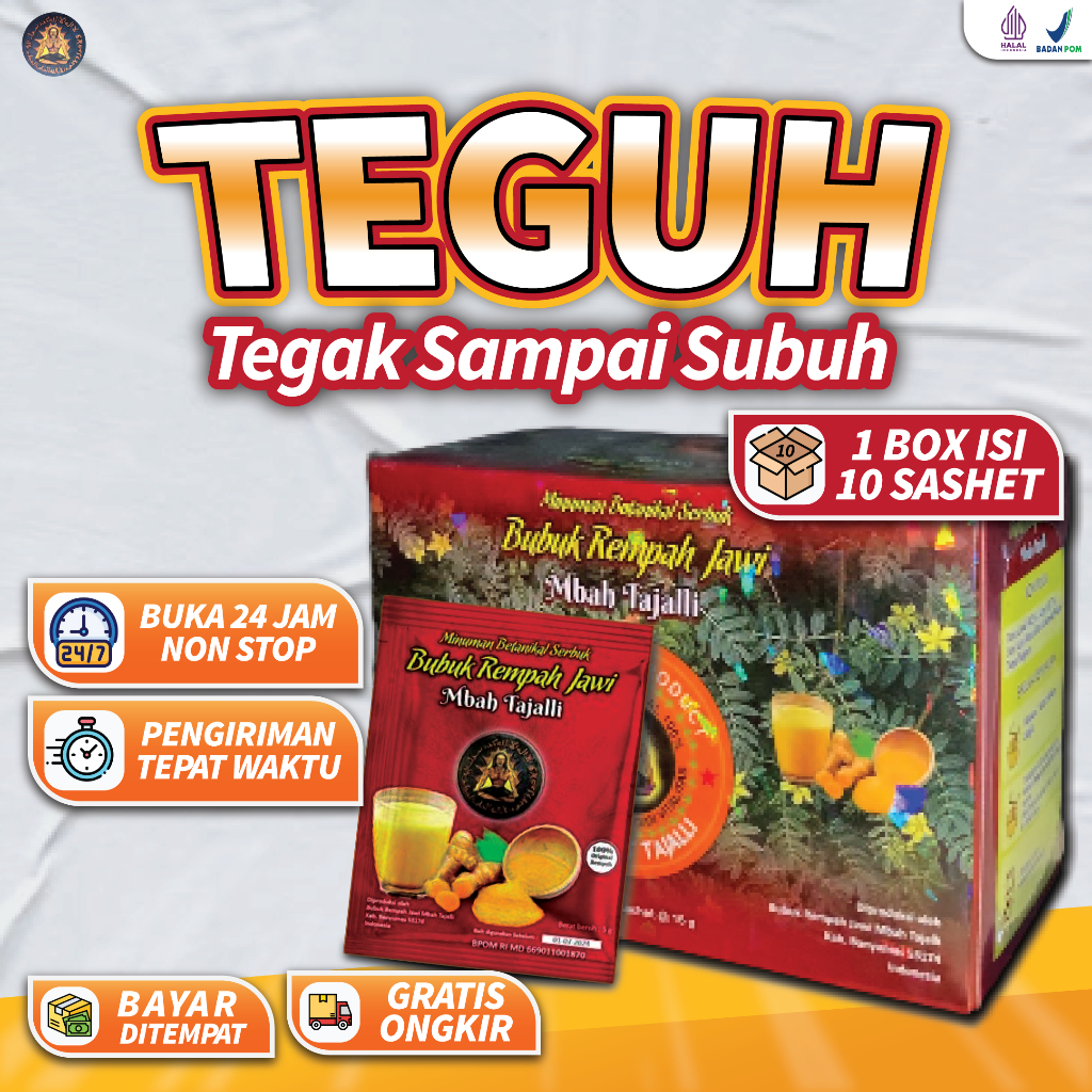 

Jamu Stamina Pria Bubuk Rempah Jawi Mbah Tajalli Tongkat Original 10 Sachet -15gr