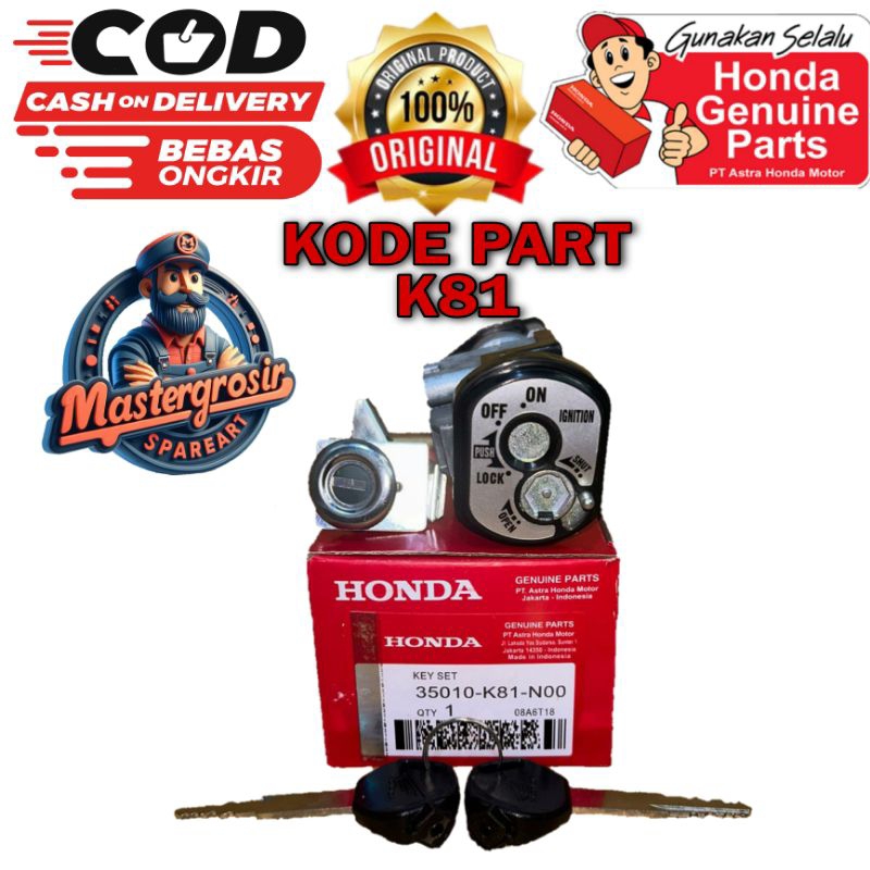 KUNCI KONTAK SET HONDA BEAT ESP , BEAT FI 2017/2018 BEAT STREET KODE PART K81