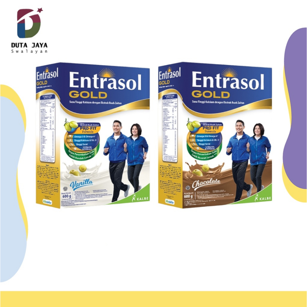 

Entrasol Gold Susu Tinggi Kalsium Nutrisi Lansia Original, Vanilla, Chocolate 580 Gram