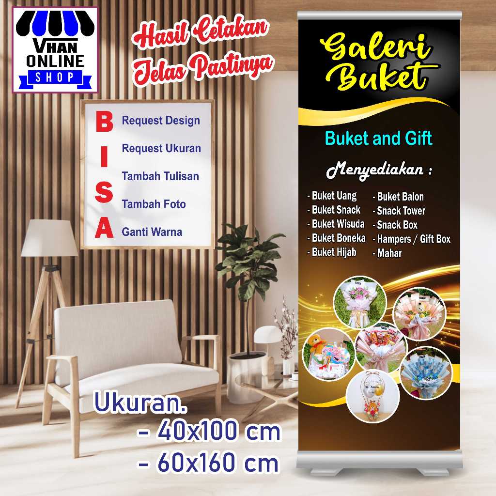 Custom Spanduk MMT Banner Bouquet Custom Untuk Wisuda
