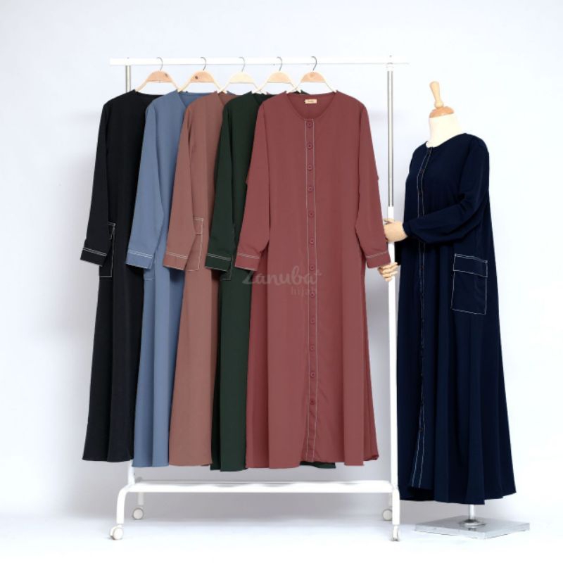 AZRA BUTTON LINEN BY ZANUBA | ZANUBA READY STOK | SIAP KIRIM ZANUBA | AGEN ZANUBA TANGERANG | SYAR'I