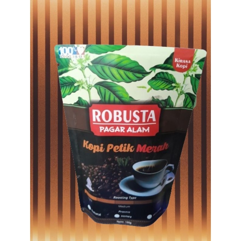 

KOPI PETIK MERÀH KOPI ROBUSTA KOPI PAGARALAM Kemasan 100 gràm