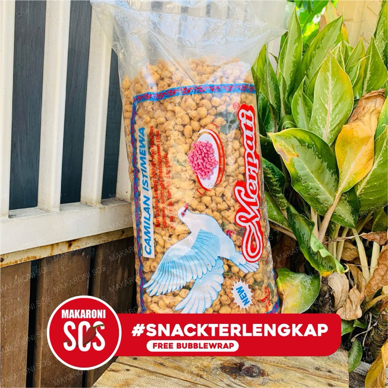 

kacang peyek 1kg cap merpati renyah sedap gurih makaronisos snack