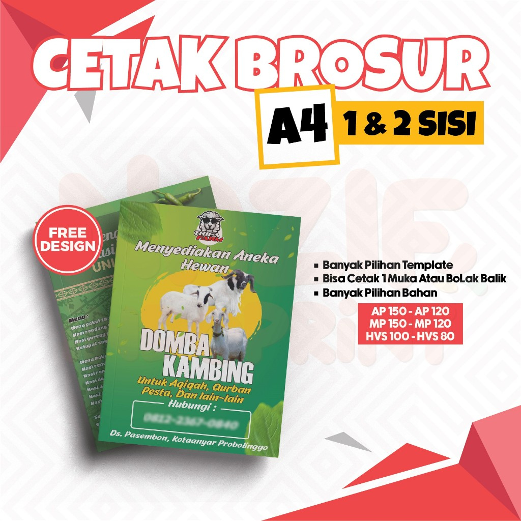 

[Design Bolak Balik] Brosur A4 Custom Design / Cetak Brosur Lipat Ukuran A4 Custom Free Design