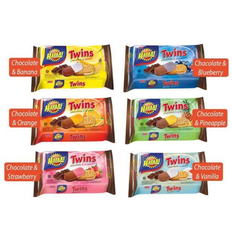 

Hatari cream biskuit twins strawberry coklat vanilla / Hatari twins biscuit / biskuit krim Hatari 190 gr