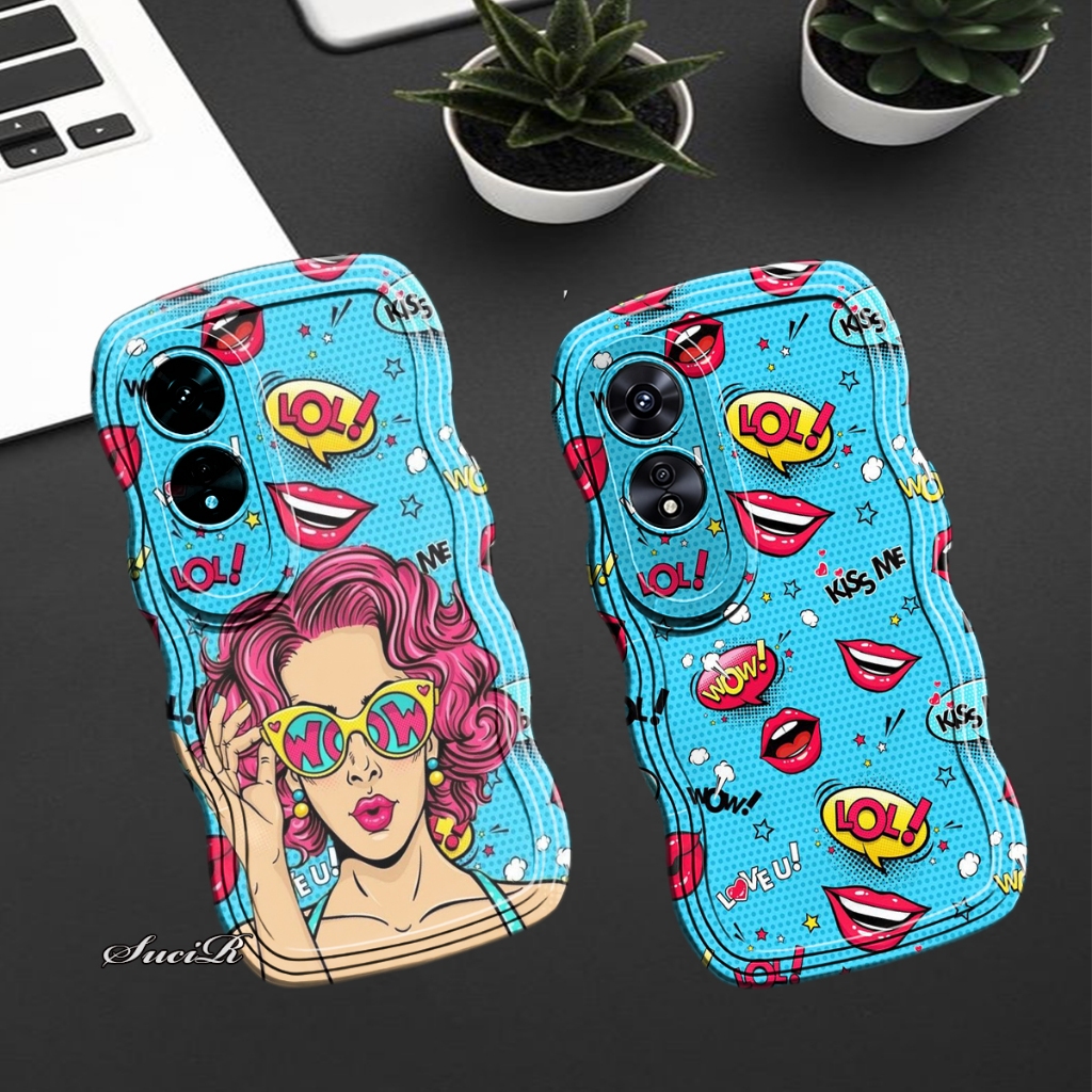 PS - K798 case untuk type OPPO A60 softcase gelombang motif custom BARBIE