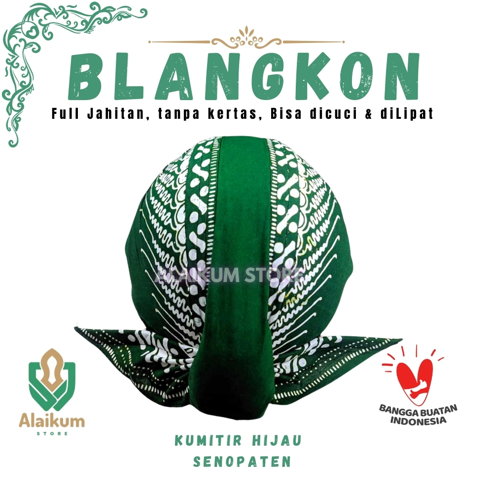 BLANGKON ALUSAN MOTIF KUMITIR HIJAU SENOPATEN | BLANGKON ALUSAN DI JAHITAN |  BLANGKON JOGJA |  BLAN
