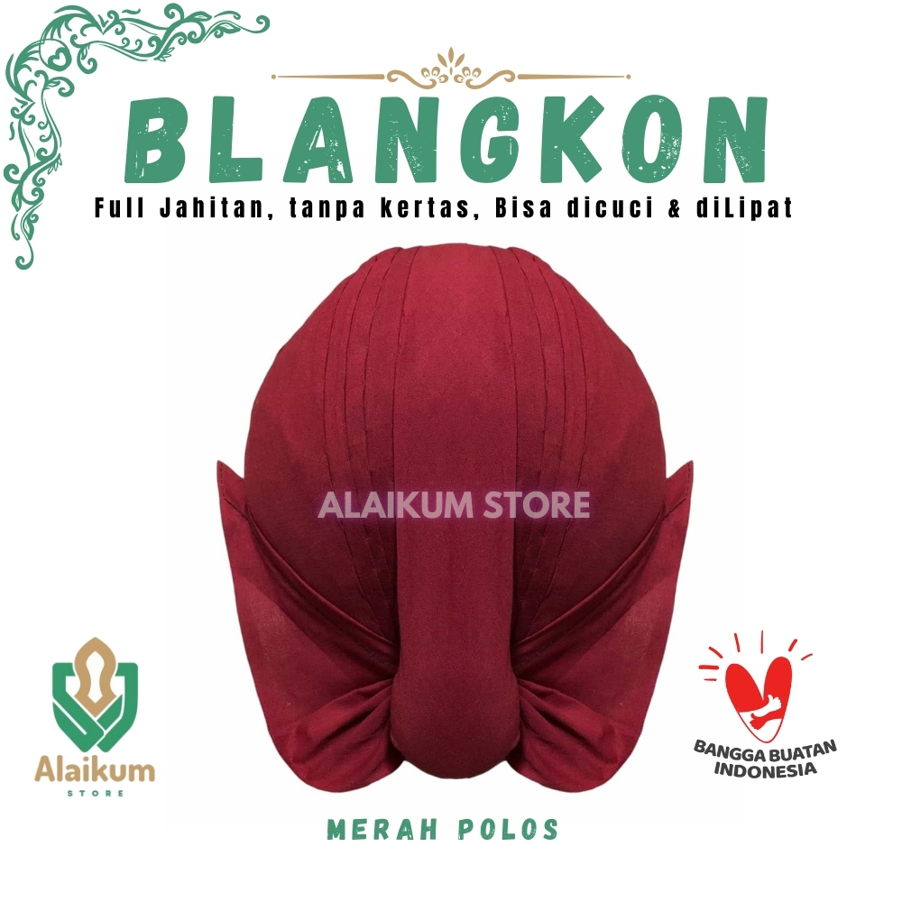 BLANGKON ALUSAN MERAH POLOS | BLANGKON ALUSAN DI JAHITAN |  BLANGKON JOGJA |  BLANGKON TAHAN AIR  | 
