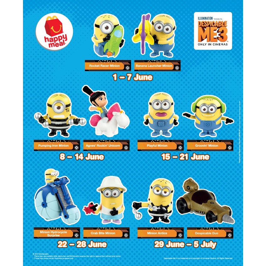 happy meal mcdonald minion despicable me 3 2017 loose