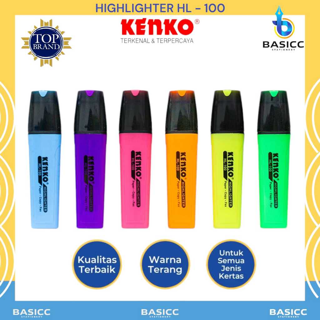 

Kenko Highlighter Penanda Stabilo Warna HL - 100 | @ 1Pcs