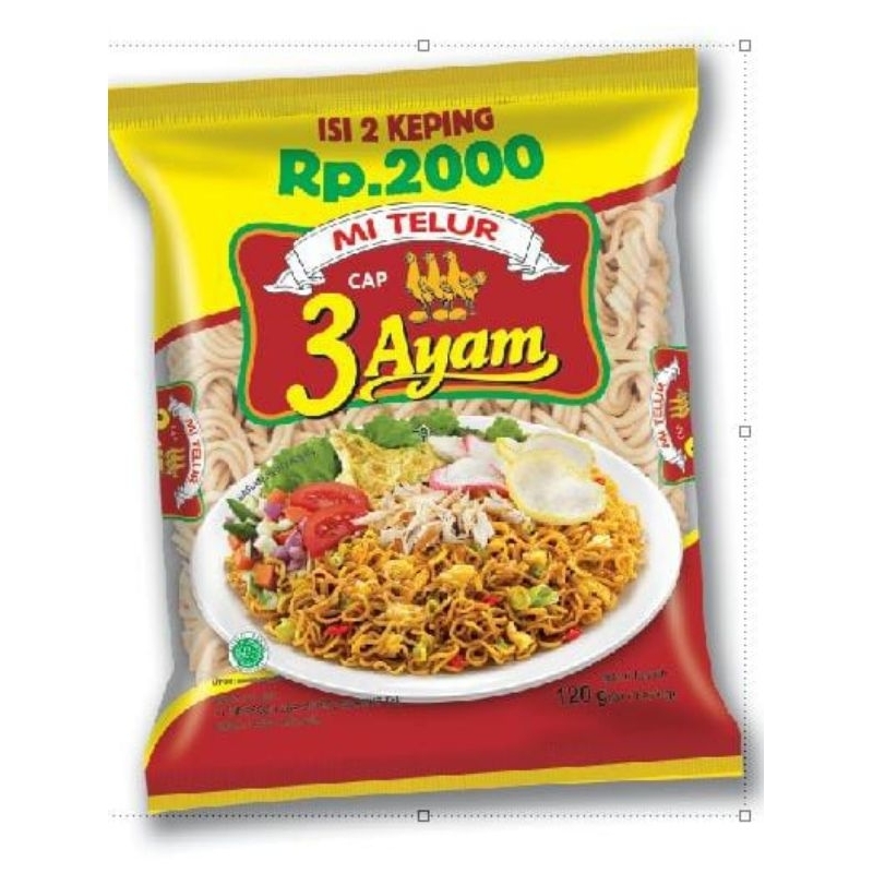 

Mie Telur cap 3 Ayam isi 2 120gr