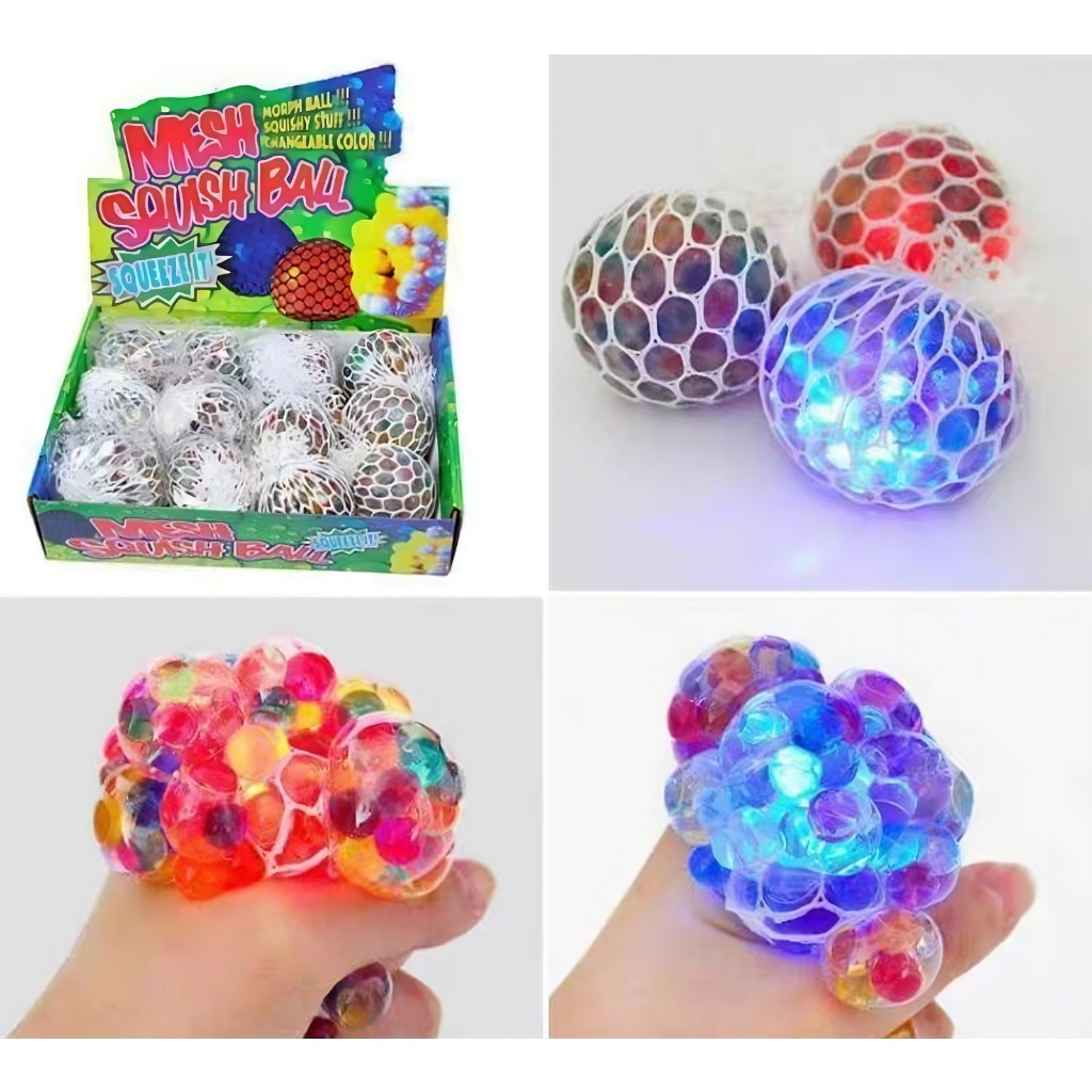 Mainan Mesh Squishy Ball / Squishy Bola Anggur Rainbow Bola Pencetan Anti Stress