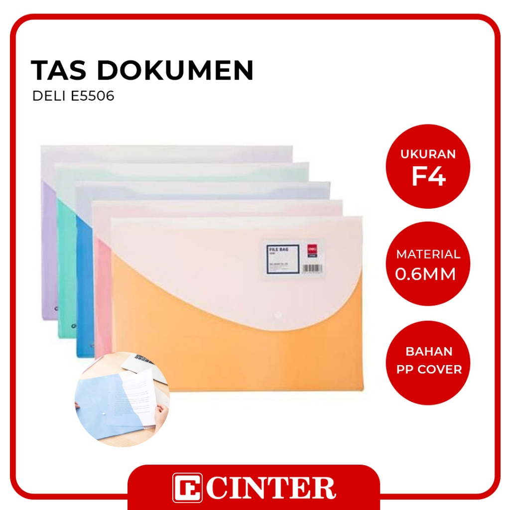 

DELI - TAS DOKUMEN / TEMPAT FILE / DOKUMEN BAG F4 E5506