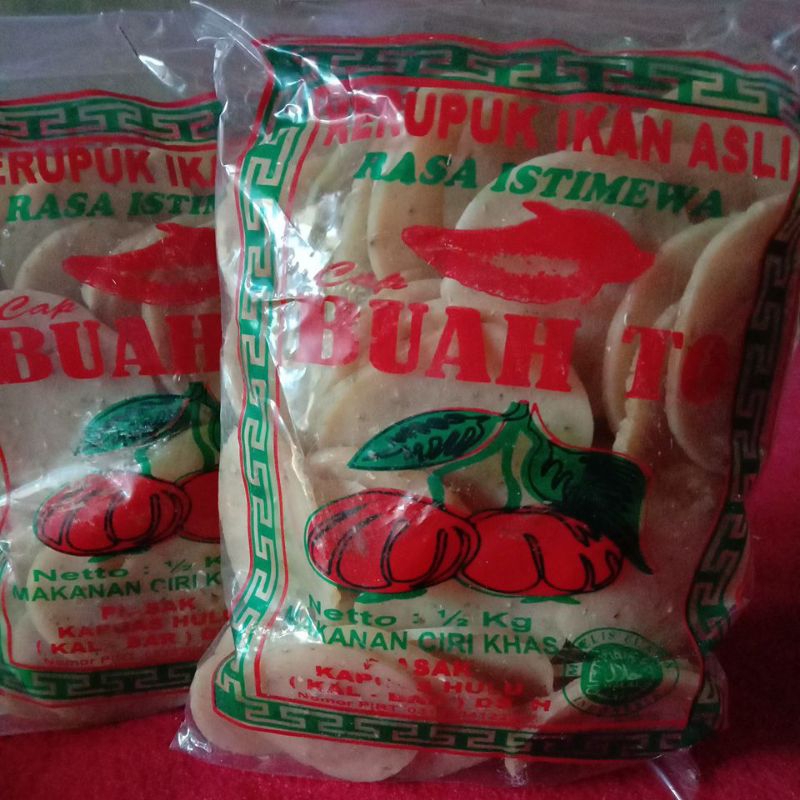 

Kerupuk ikan Kalimantan cap Buah 1/2kg