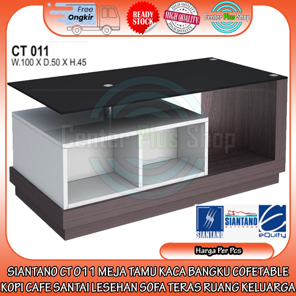 [Instant] Siantano Ct 011 Meja Tamu Kaca Bangku Cofetable Kopi Santai Lesehan Sofa Soffa Teras Ruang
