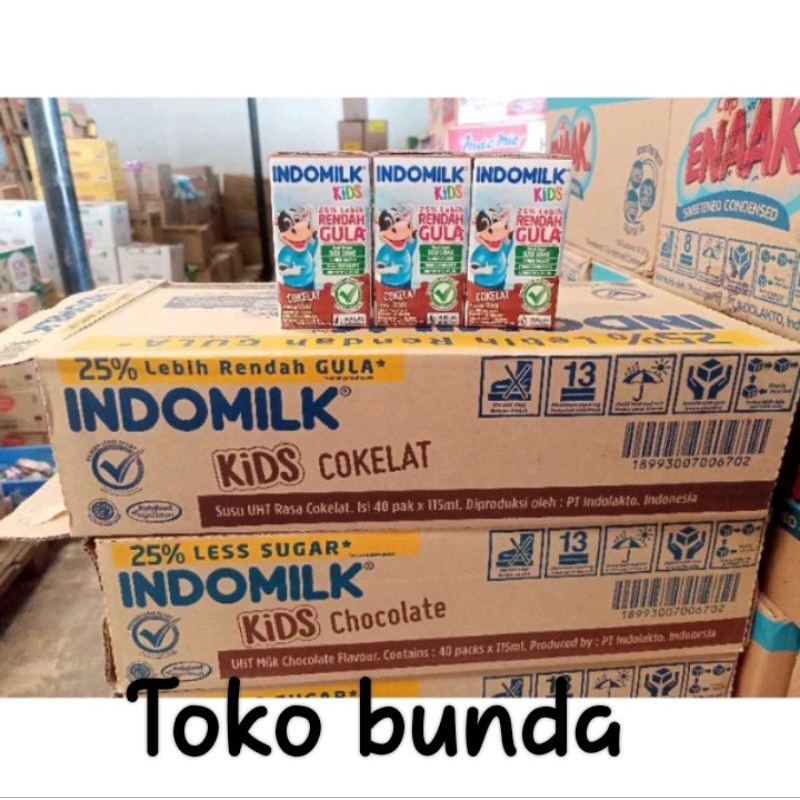 

indomilk kids Susu UHT. 25% rendah gula 115 mili satu karton