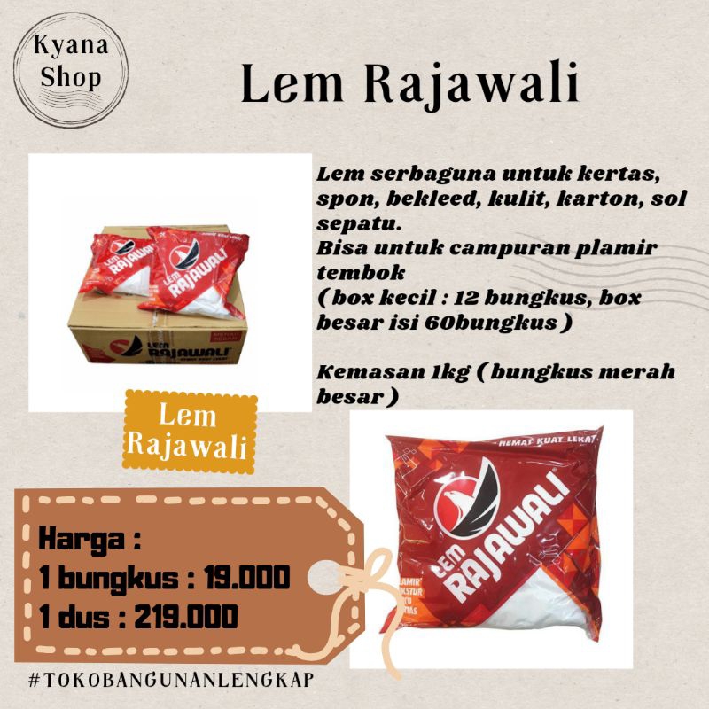 

Lem Putih Rajawali 1 Bungkus