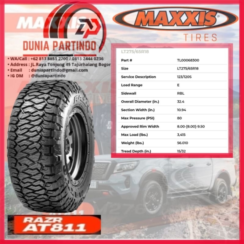 Maxxis AT811 RAZR 275/65R18 Ban Mobil