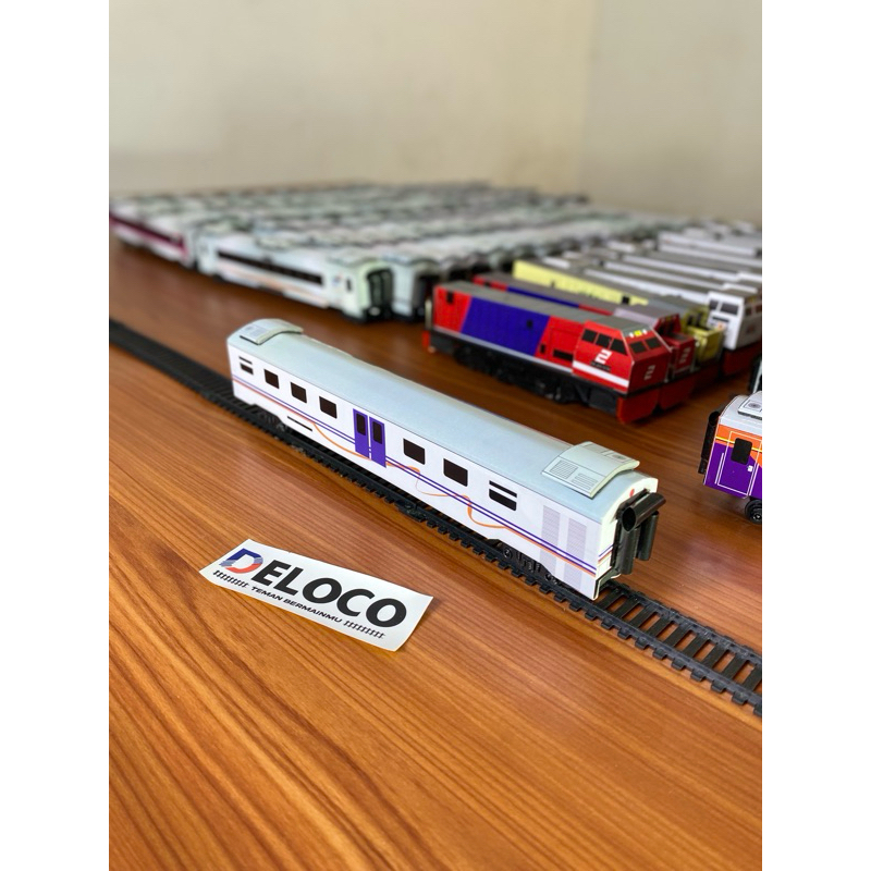 Mainan Miniatur Kereta Api, Gerbong makan eksekutif ocean blue ,paling murah,Mainan kereta Api Indon
