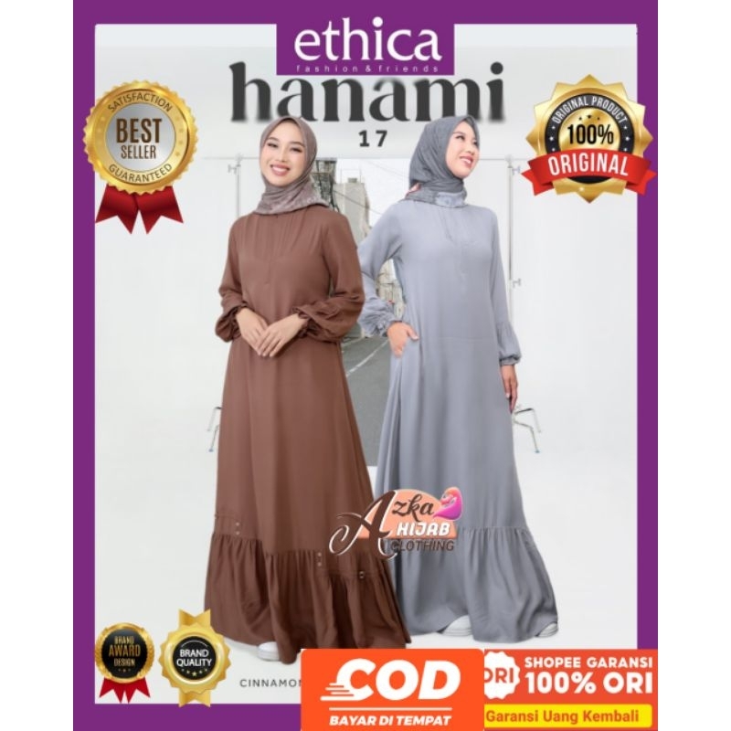 DRESS ETHICA HANAMI 17 ETHICA ORIGINAL / GAMIS SIMPLE ELEGAN / GAMIS MODERN / BAJU GAMIS TERBARU 202
