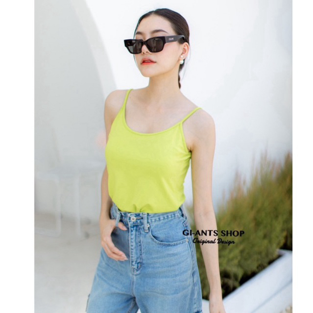 GA BASIC SIMPLE V NECK TANKTOP GIANTS POLOS STRETCH ADEM HALUS BLK READY