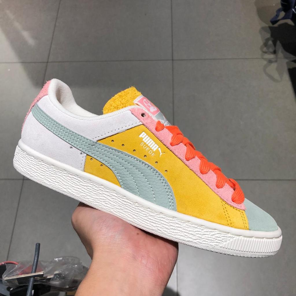 Puma Sepatu Sneakers Kasual Suede Icons Of Unity 1 Warm White-Yellow 393750 01