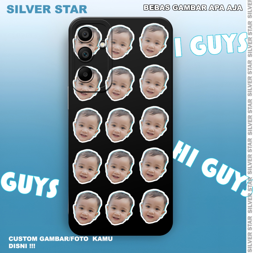 Silver star case - Case Custom Foto Bebas Desain Tulisan Ready For ALL Type casing hp - kesing hp cu