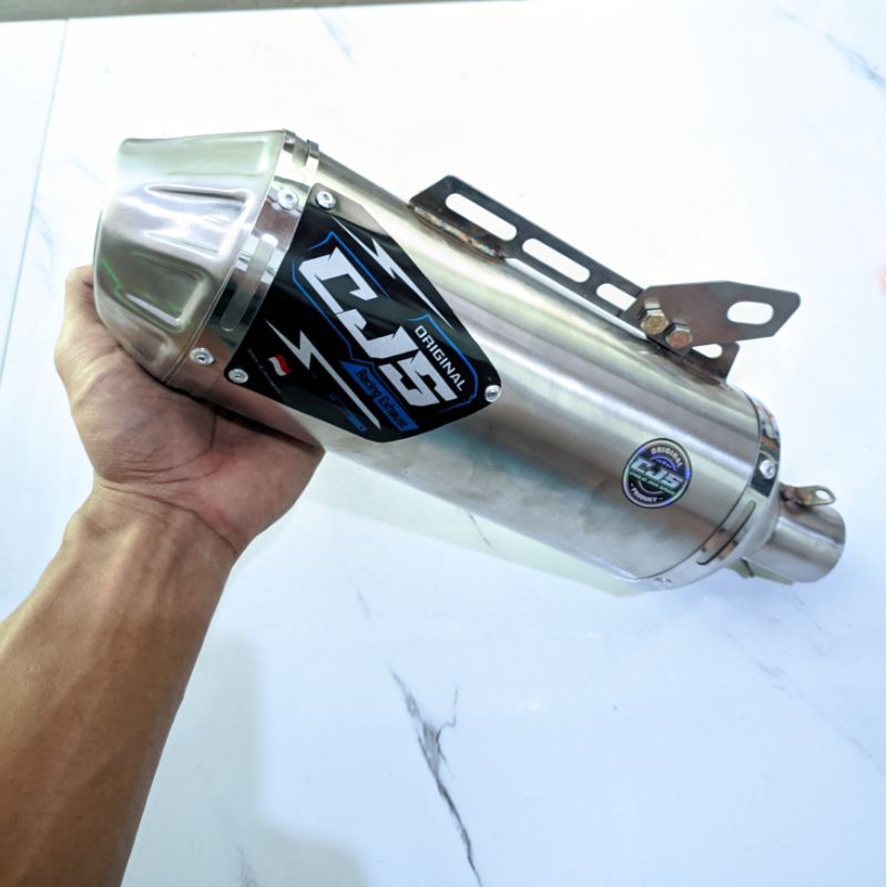 SLINCER KNALPOT CJS RACING KAPSUL  INLET 38mm SUARA BAS ULEM Panjang 25cm