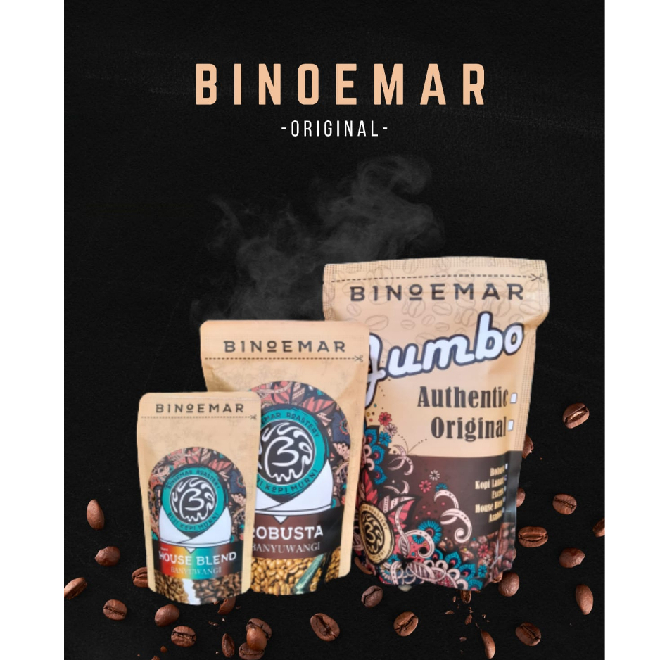 

ORIGINAL JUMBO all variant Bubuk Kopi Murni BINOEMAR [ Robusta, Arabika, Kopi Lanang, Excelsa, House Blend ] Oleh-oleh Kopi Lokal Banyuwangi