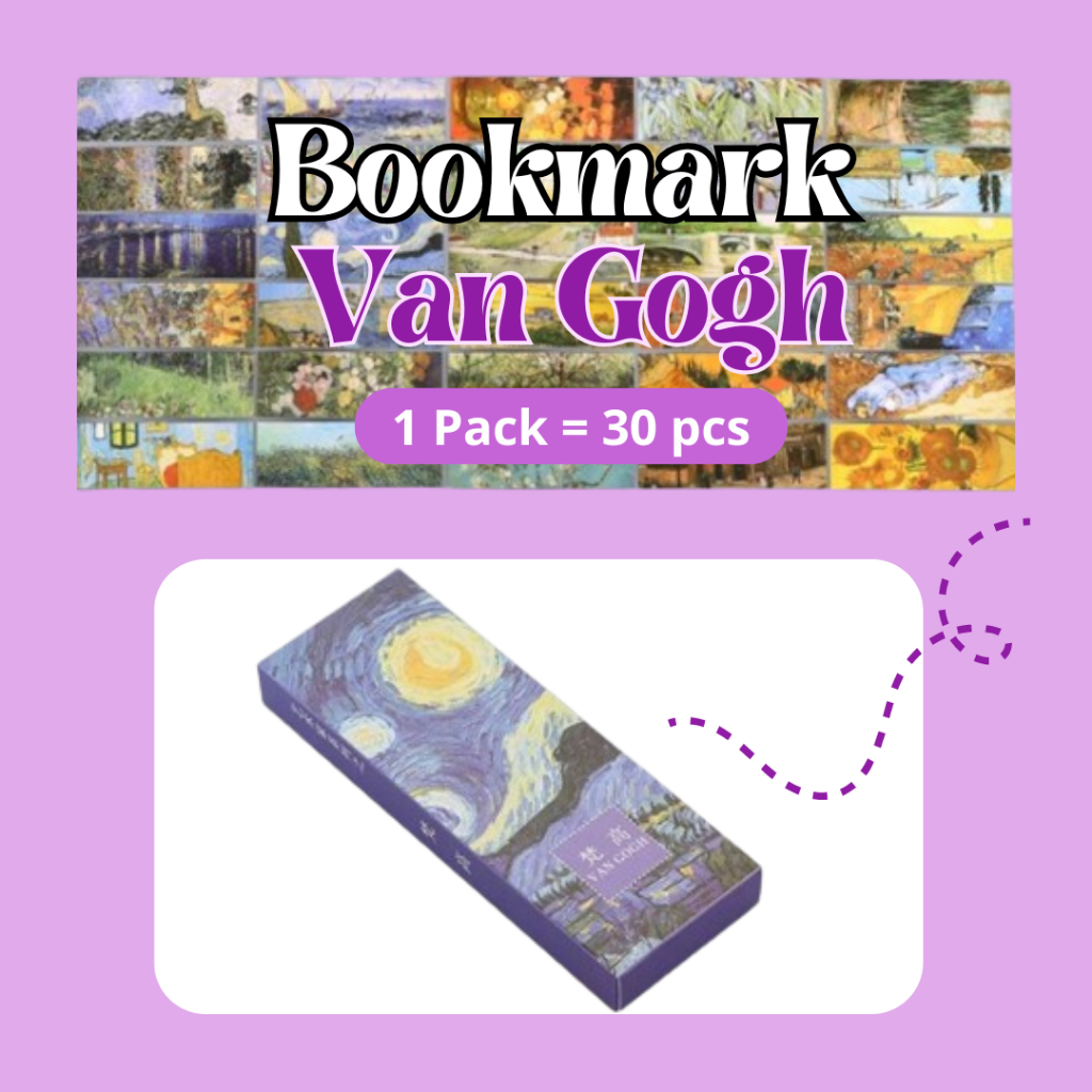 

Bookmark 30 pcs Pembatas Penanda Buku Novel Aesthetic / Van Gogh