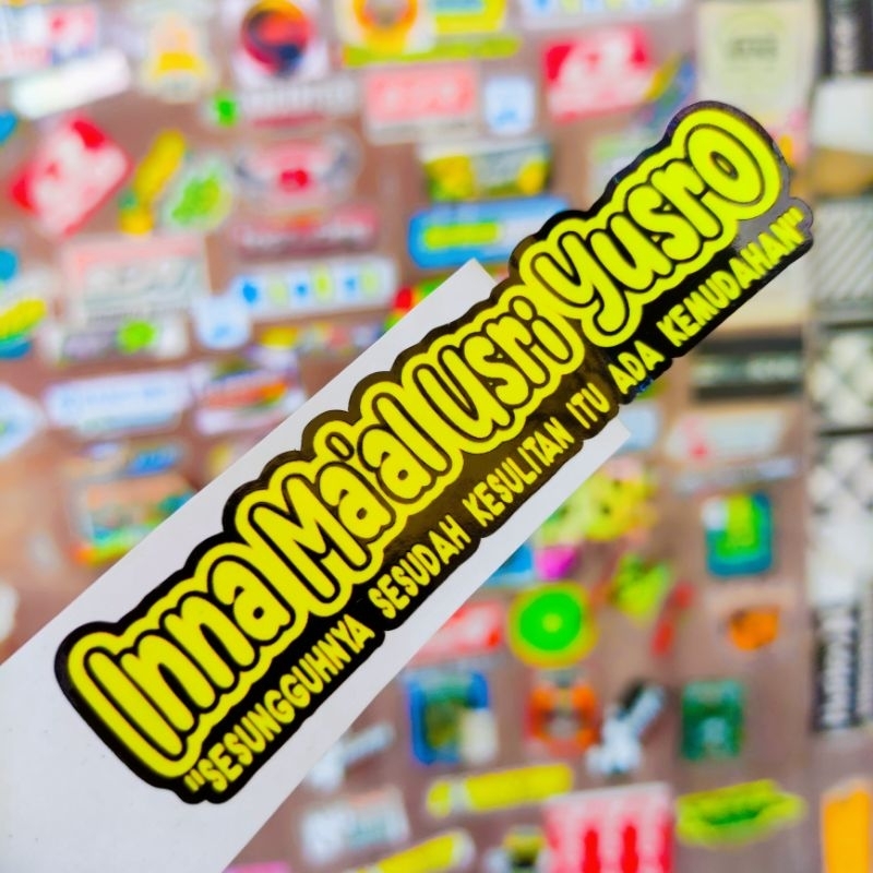 stiker inna maal usri yusro KUNING GLOSSY