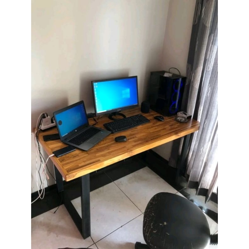 MEJA KOMPUTER/MEJA KAYU JATI LAMINASI FJL/MEJA KERJA/MEJA BELAJAR UKURAN 150CM