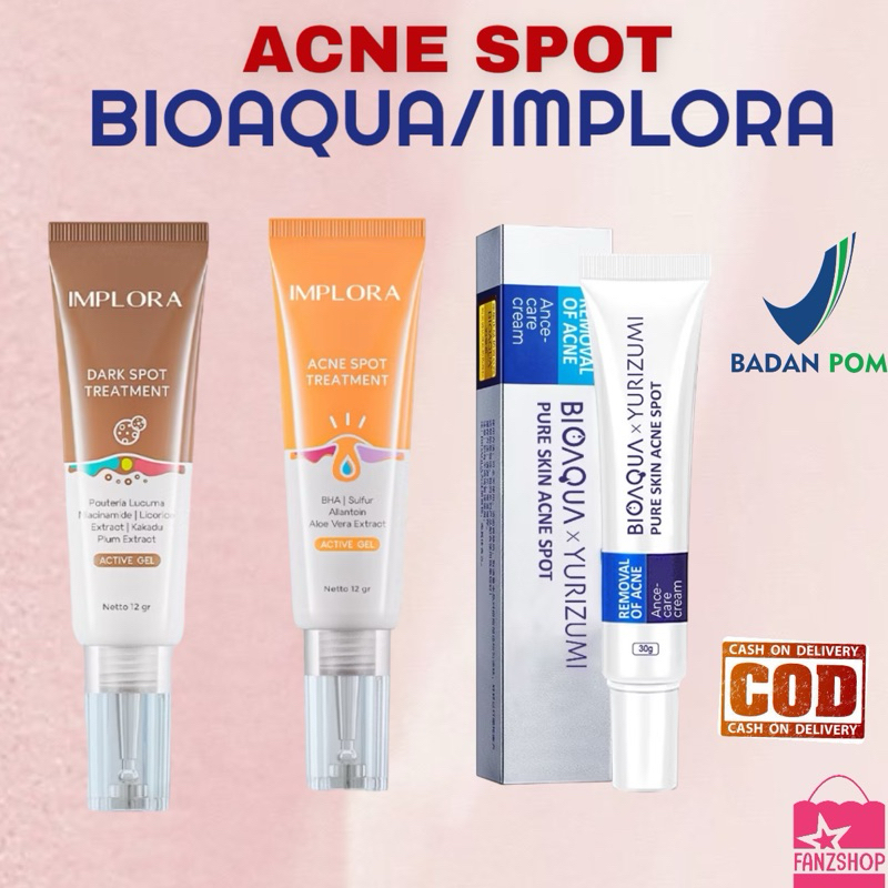 BIOAQUA ACNE PURE SKIN CREAM OBAT JERAWAT DAN BEKAS JERAWAT AMPUH ORIGINAL BPOM TREATMENT