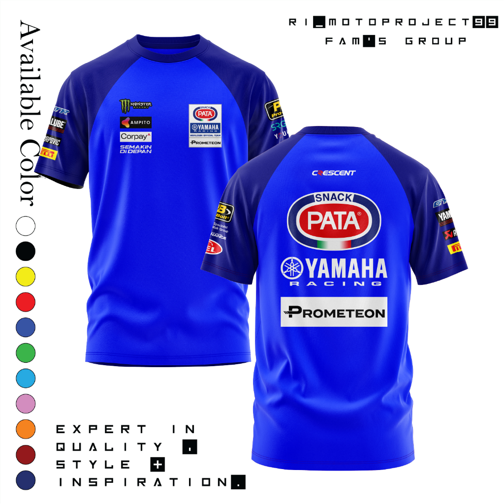 Tshrit Baju Kaos Team Official Fans PATA Yamaha 2024 WSBK Series Best Quality EUR