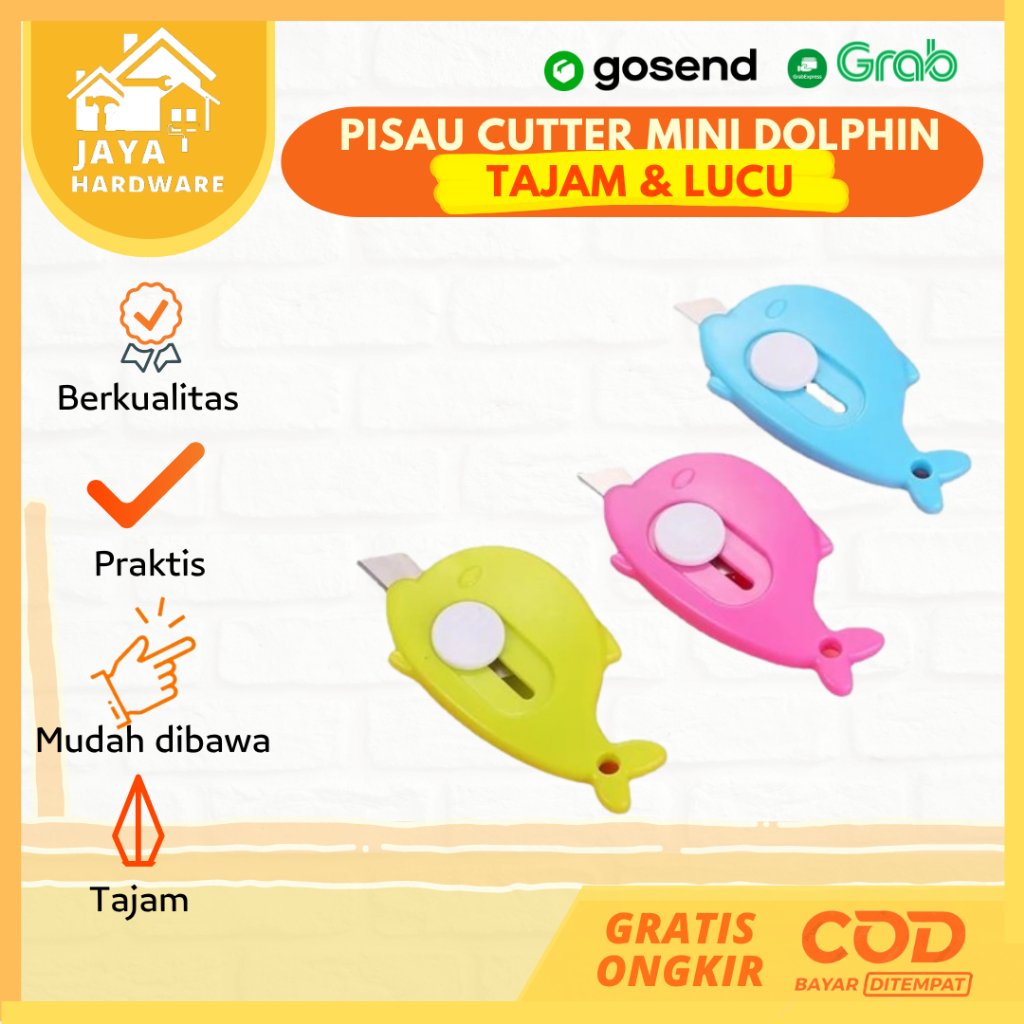 

Pisau Cutter Mini / Kecil Lucu Aesthetic Model Dolphin | Pisau Kater Pembuka Paket / Pemotong Kertas Serbaguna Multifungsi
