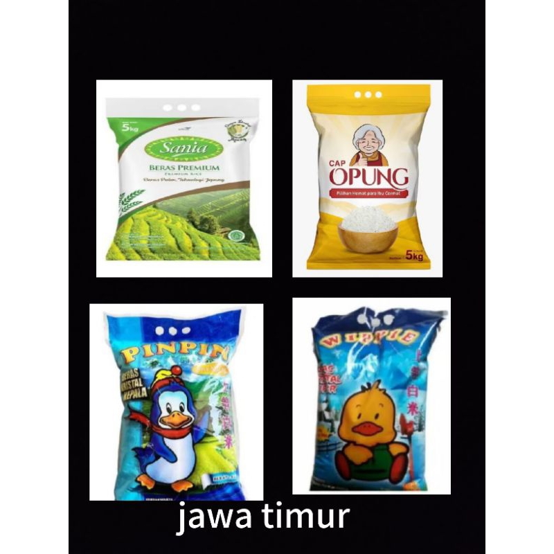 

beras Opung, wippie, sania, pinpin 5kg(jawa timur)