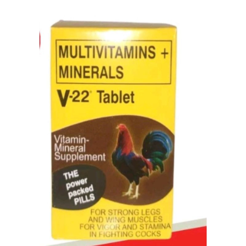 V-22 Tablets Original Vitamin Ayam Tarung penambah stamina