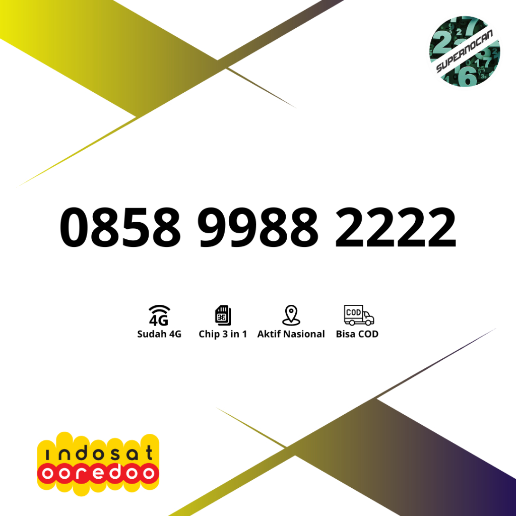 NOMOR CANTIK INDOSAT EKOR KUARTET 2222 RAPIH - 4G READY