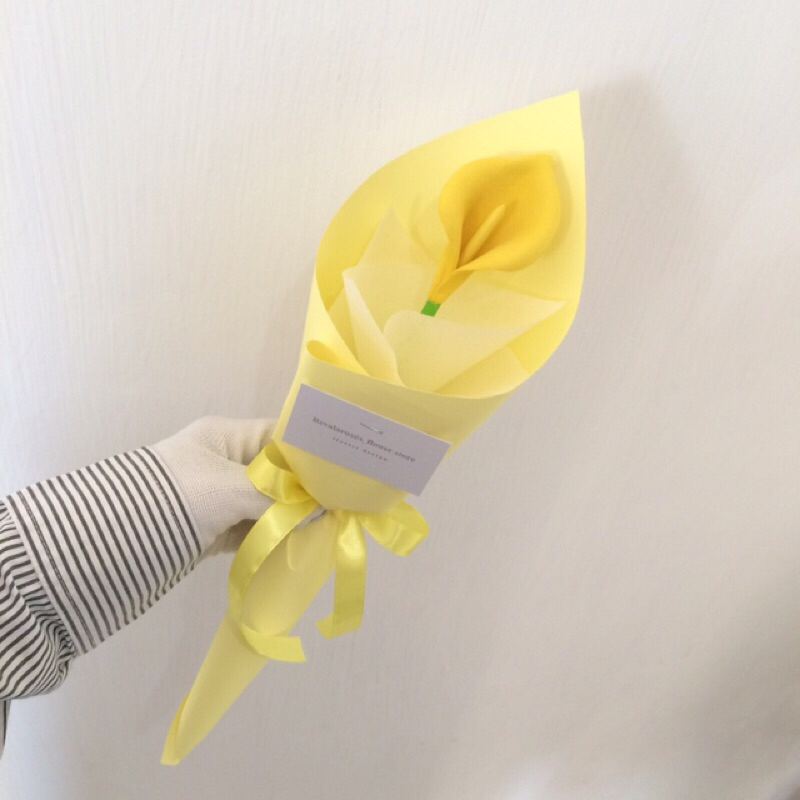 Hand Buket bunga Lily kuning Buket bunga calla lily satuan