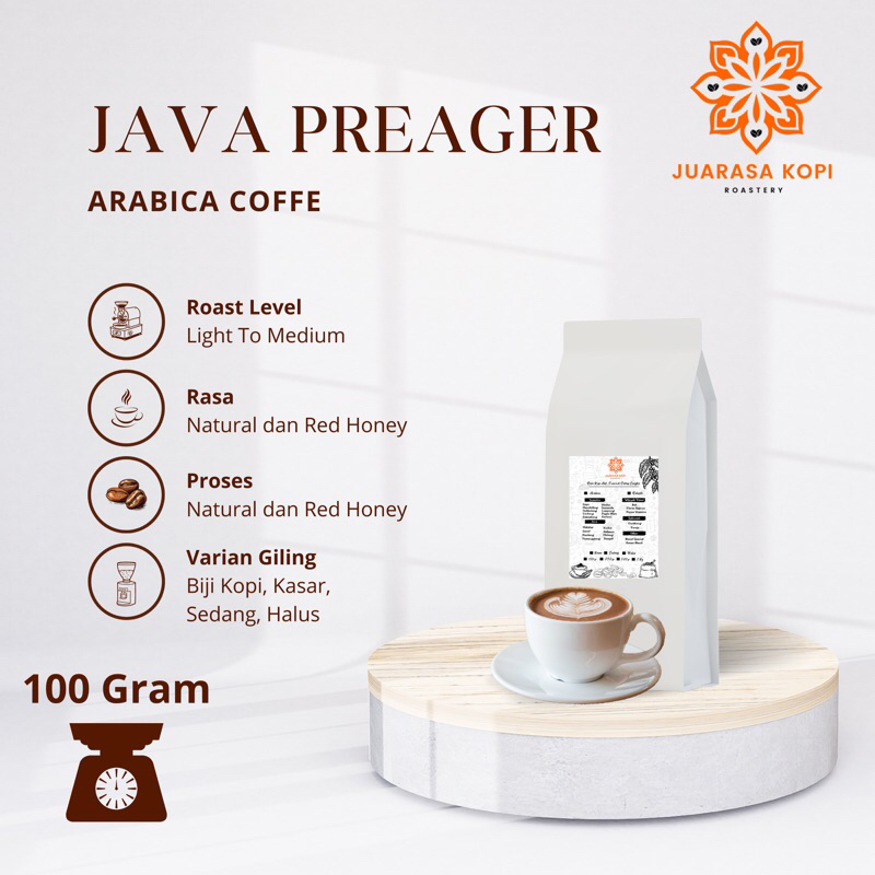 

BIJI KOPI COFFE ARABIKA JAVA PREAGER BUBUK GILINGAN MURNI PREMIUM 100gr - MURAH