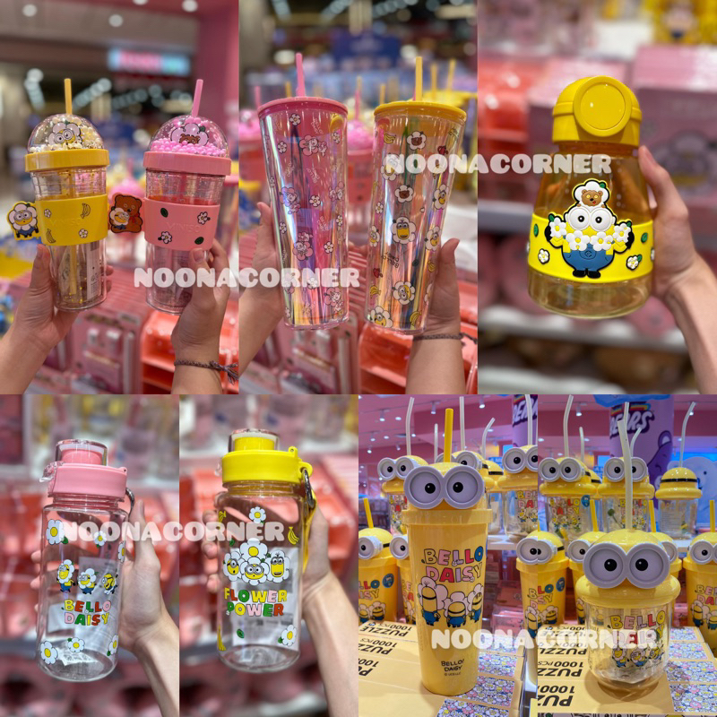 Miniso x Minions 🆕 Tumbler / Botol Minum Plastik Free Sedotan Daisy Minions Collections