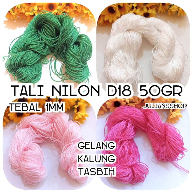 50 Gram Tali Tasbih Benang Nilon D18 TIDAK Elastis Merk ANTELOPE Kemasan Bahan Macrame