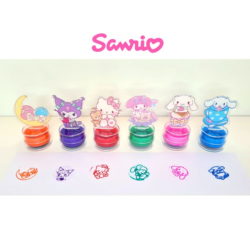 

Set 6pc Mainan Anak Belajar Edukasi Stampel Stamp Buku Kertas Sanrio Hello Kitty My Melody Kuromi