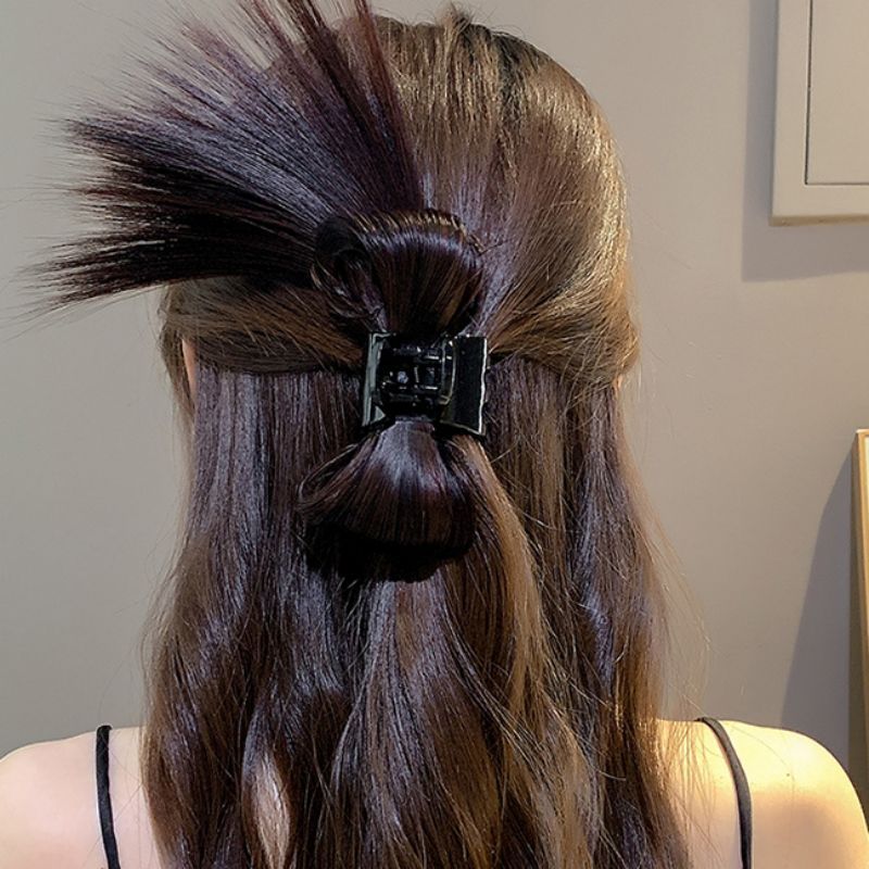 Rambut Palsu Jepit Sanggul Hiasan Rambut Jepit Cakar Rambut Lurus Sanggul Ekstensi Rambut Palsu