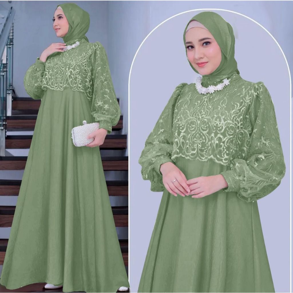 Gamis Terbaru Simple Tapi Mewah Casual Pesta kondangan Laras maxi