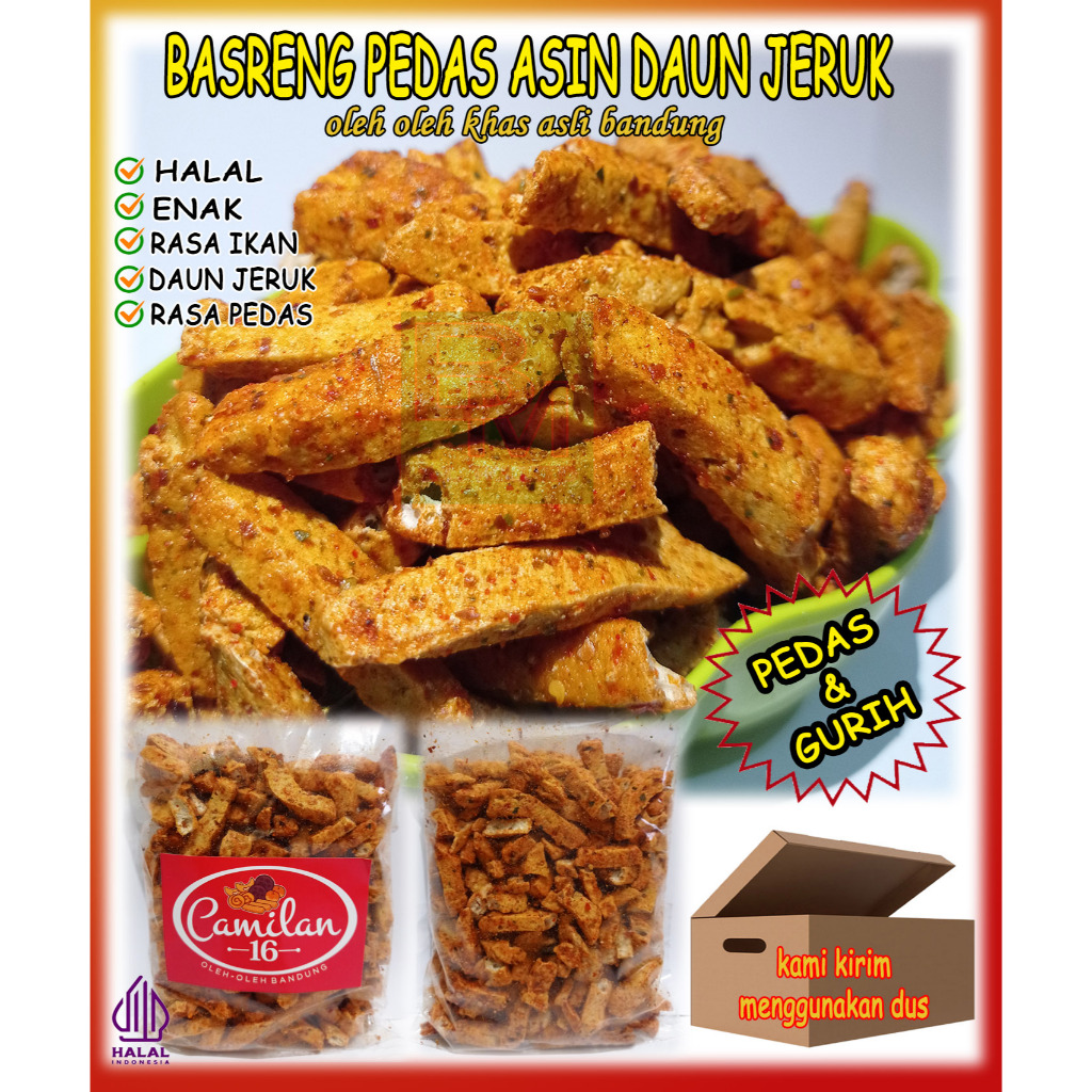 

Basreng Baso Goreng Pedas stik Daun Jeruk Kemasan 250 gram