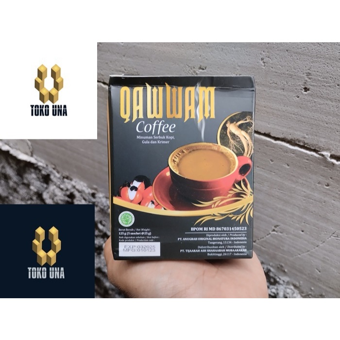 Kopi QAWWAM Original isi 5 Sachet Suplemen Herbal Stamina Vitalitas Kuat Pria