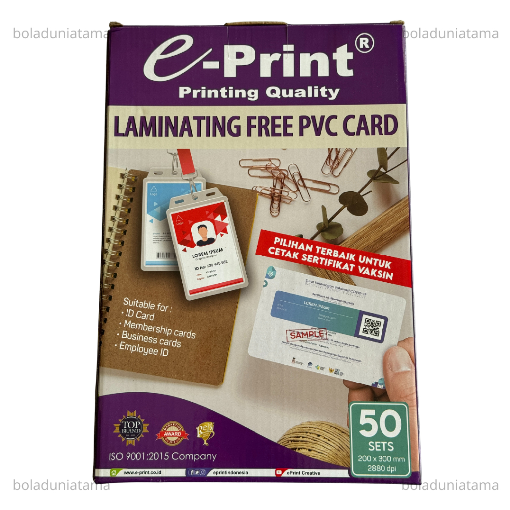 

Kertas Laminating PVC Card || isi 50 Set
