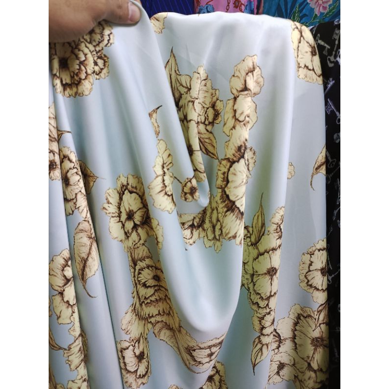 Kain Baby silk Motif - kain motif - kain satin silk meteran - kain zara silk motif - kain meteran - 