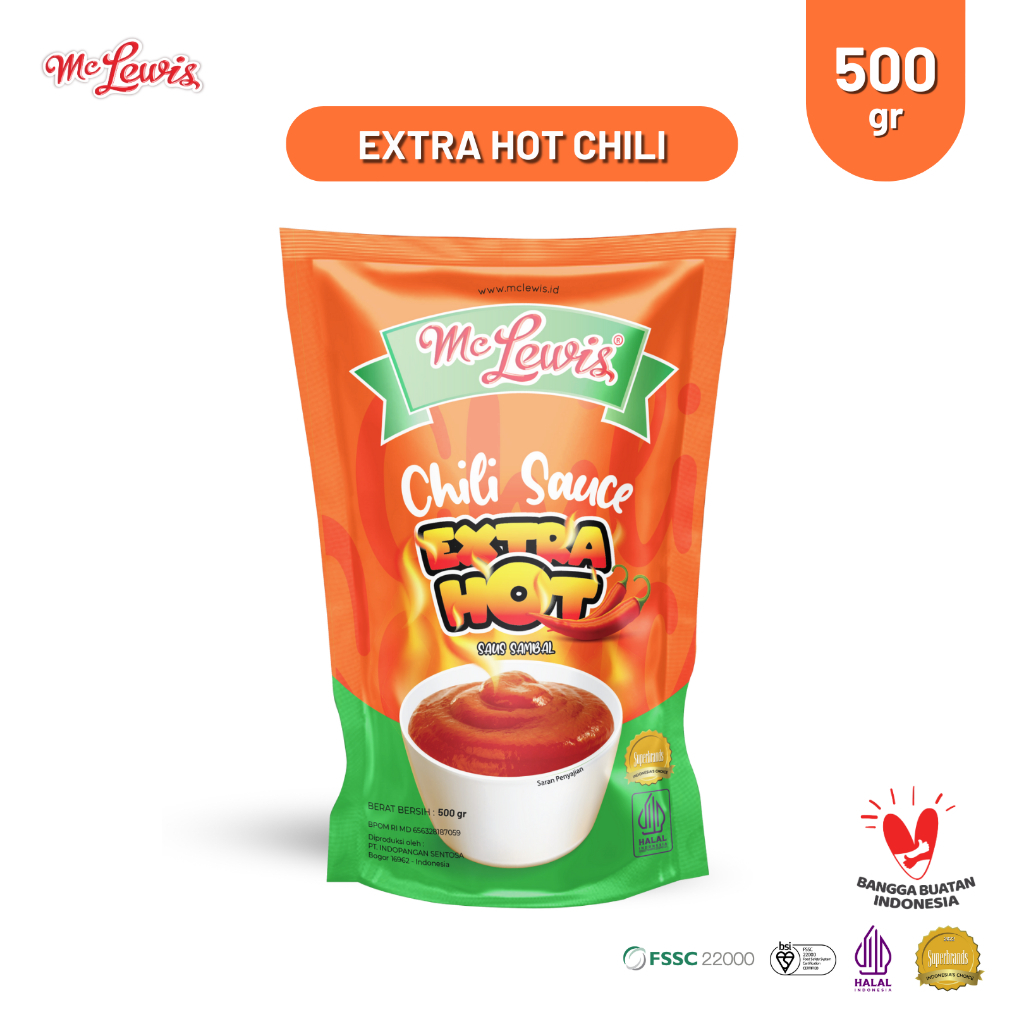 

Mc Lewis EXTRA HOT 500gr Saus Sambal Cabe Mclewis